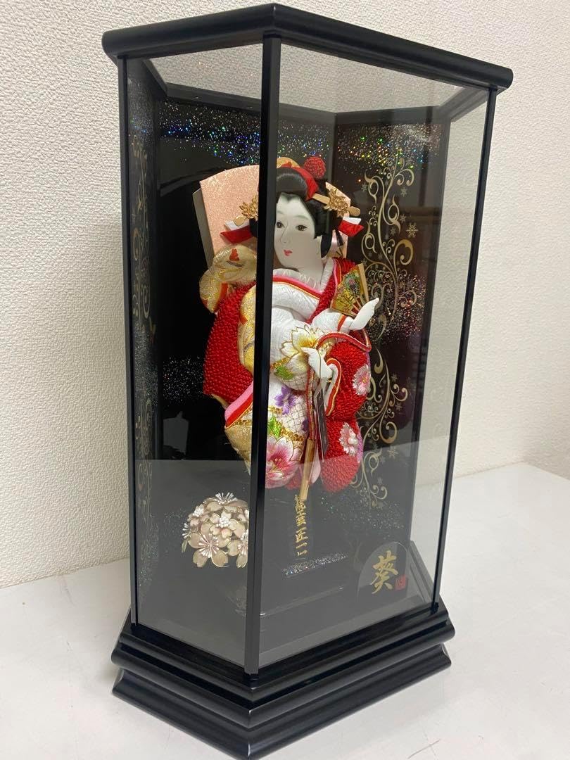 羽子板 六角ガラスケース10号 本真珠 サイズ間口約30奥行約20高