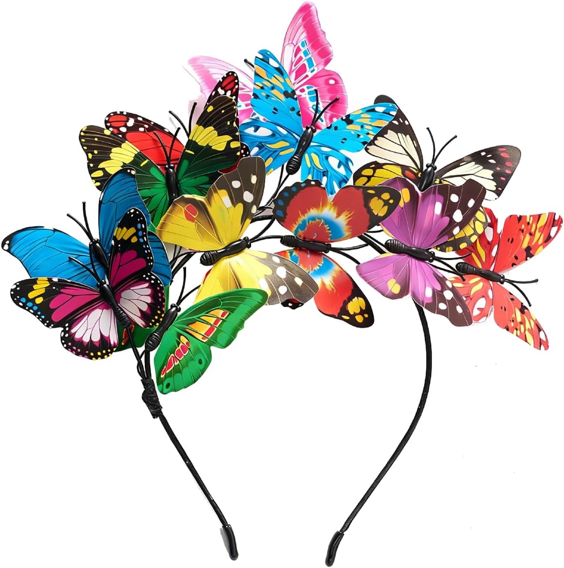 Butterfly Headband Fascinator Hat Adjustable for Women Tea Party Halloween Costume Accessory