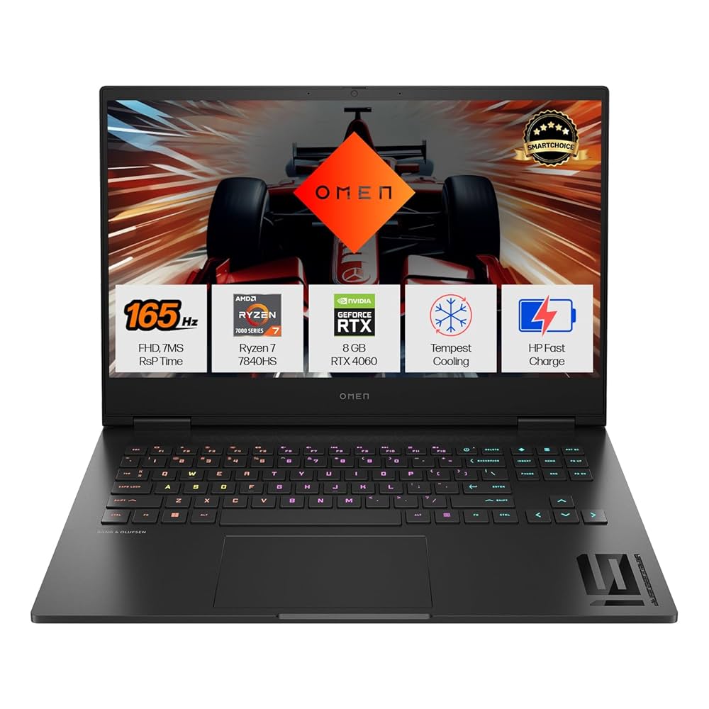 HP Smartchoice Omen AMD Ryzen 7 7840Hs, 8GB RTX 4060 (16GB DDR5 ...