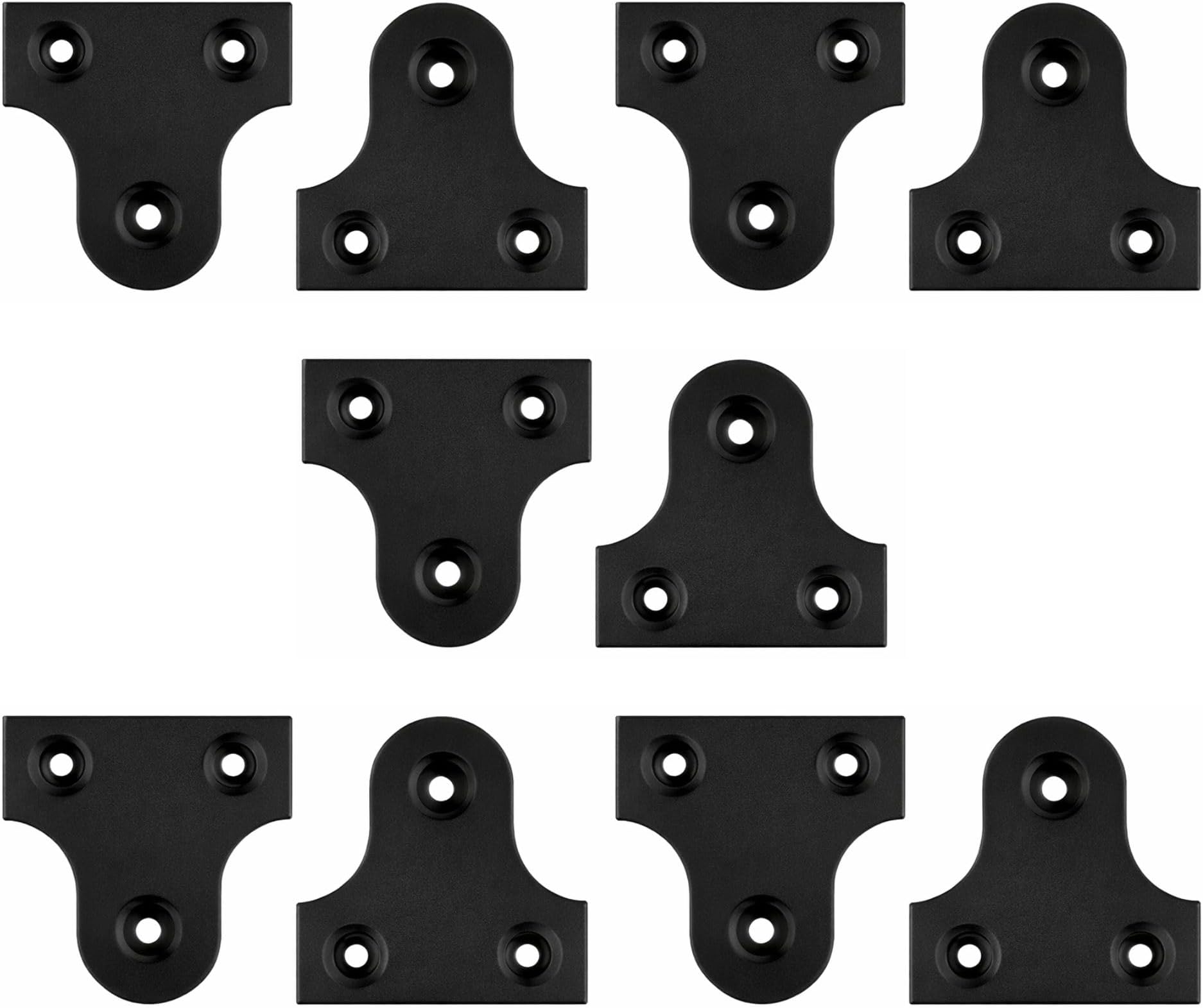 Matt Black Picture Hanging Plates – Plain Three Hole Mirror Plates for Frames & Wall Hanging – Flat Fixing Plates – Multiple Sizes Available – Pack of 10 (50mm)