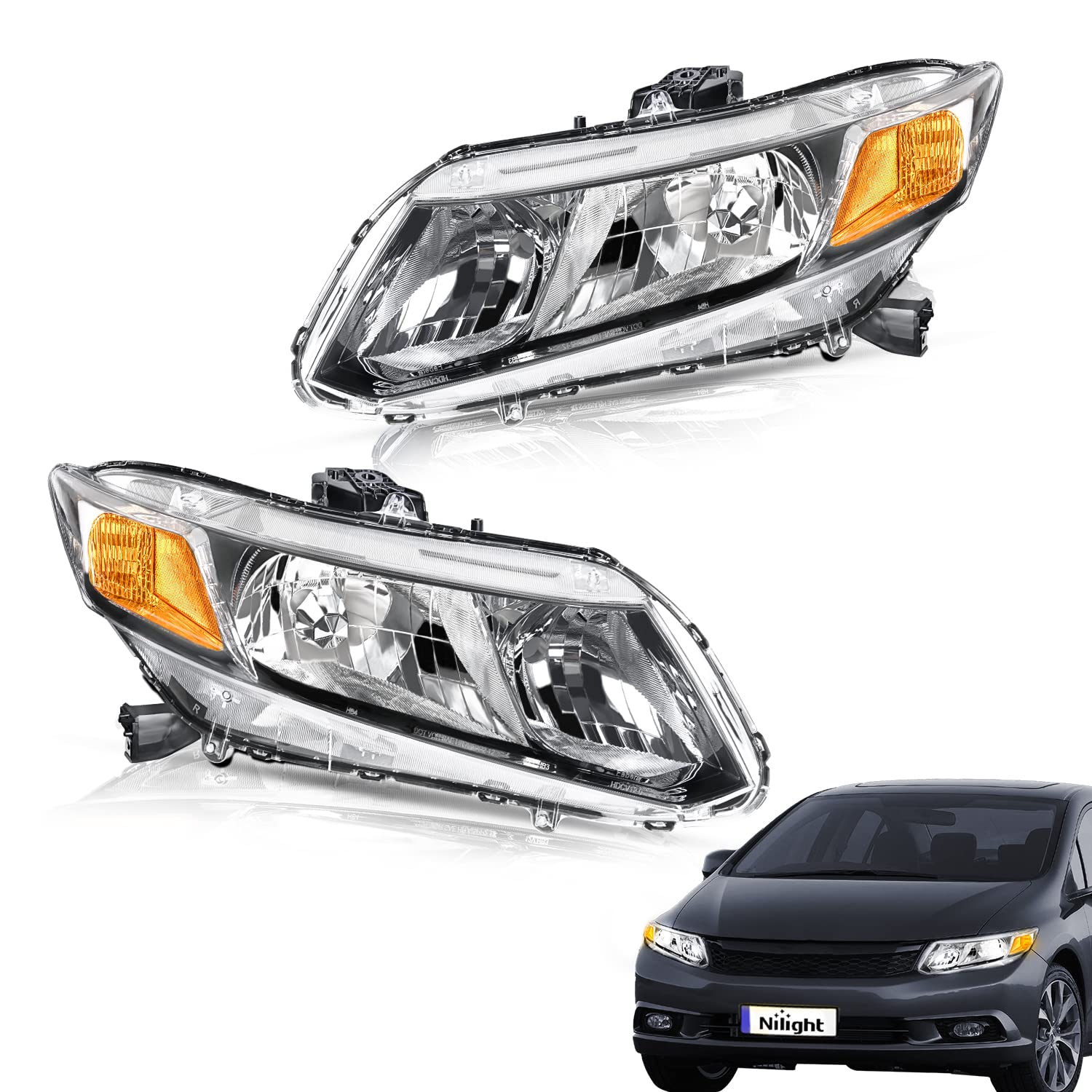 Photo 1 of Nilight Headlights, 2 Years Warranty Black Housing + Amber Reflector