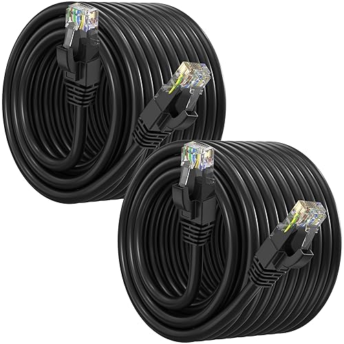 Miniatura 52 de Maximm Cable Ethernet Cat 6 de 30 pies (paquete de 2) – Cable LAN de alta velocidad, cable de Internet, cable de conexión y cable de red – UTP, 10