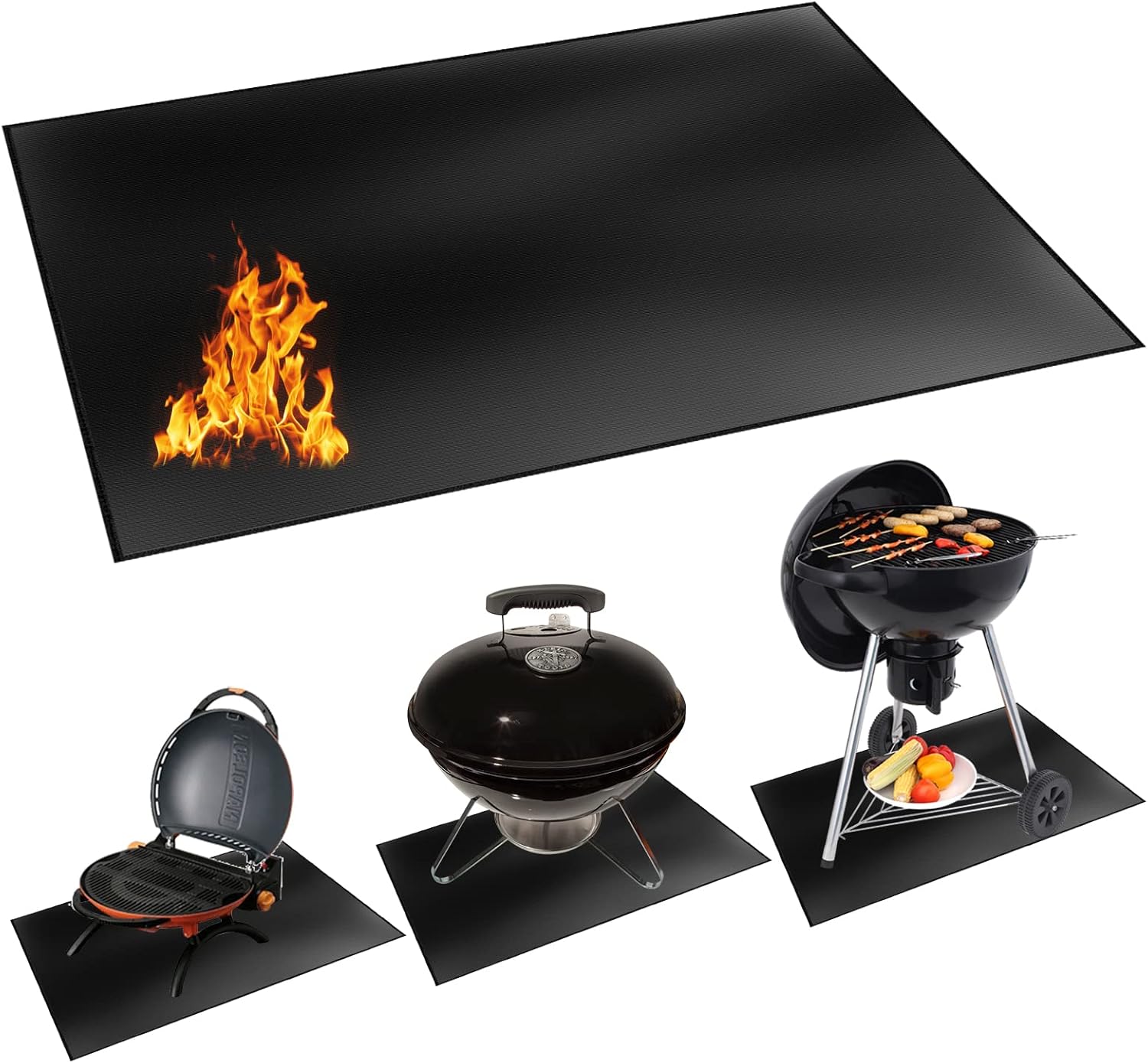 Large Grill Mats for Outdoor Grill 60'' X 42'', 3Layer