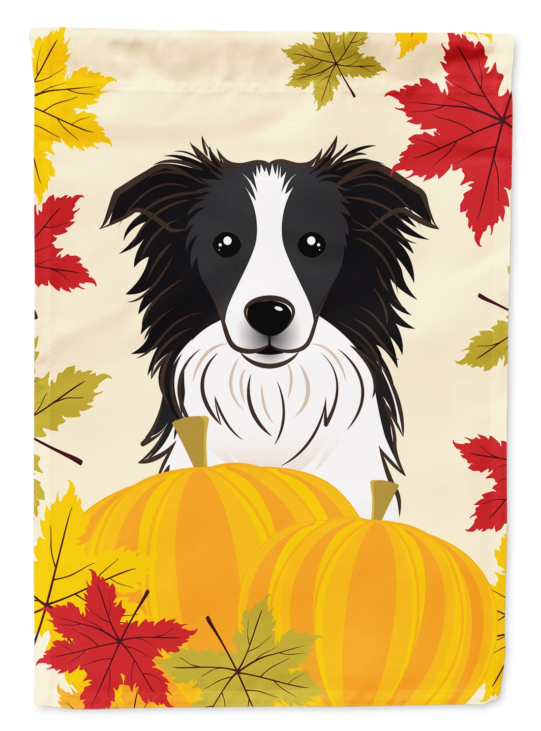Border Collie Thanksgiving Flag grand drapeau de maison multicolore en toile Caroline's Treasures