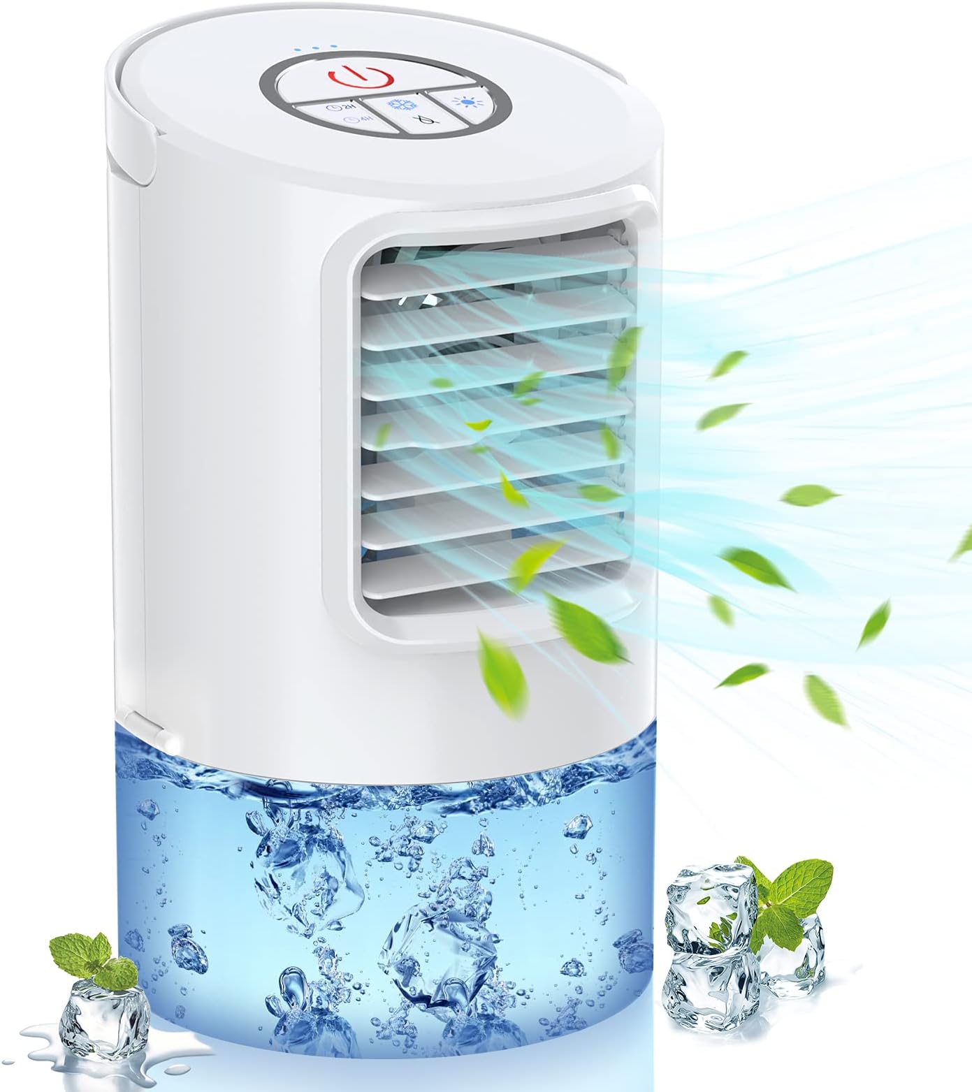 Personal Air Cooler, 3-in-1 Humidifier Portable Mini Space Air Conditioners Desk Fan with 3 Wind Speed