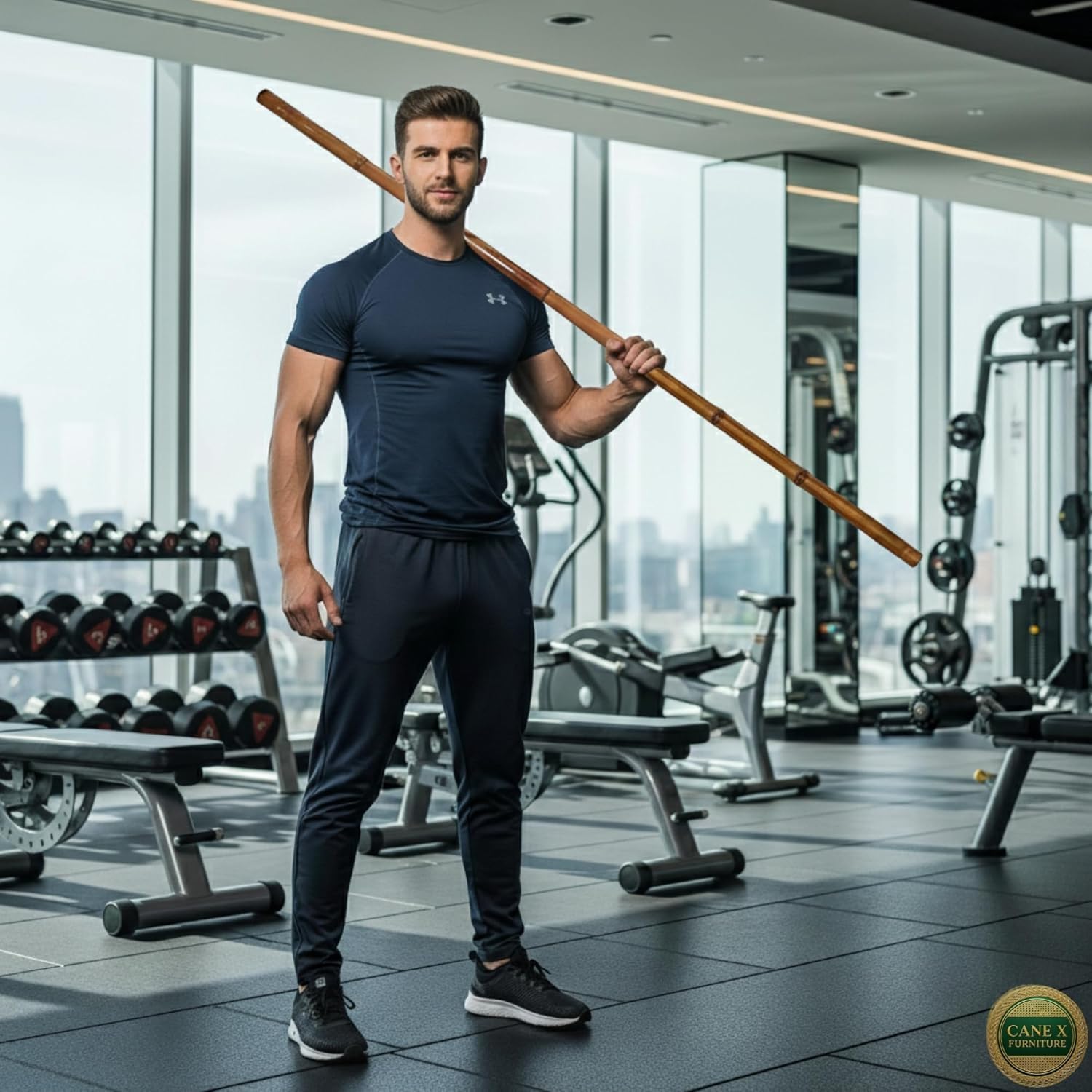 Wooden Yoga Stick, 6 Feet, Brown, Stretching and Flexibility Training | Stretching Training, Flexibility Exercise, 183 cm Length, Gym Use, Natural Wood-image-38