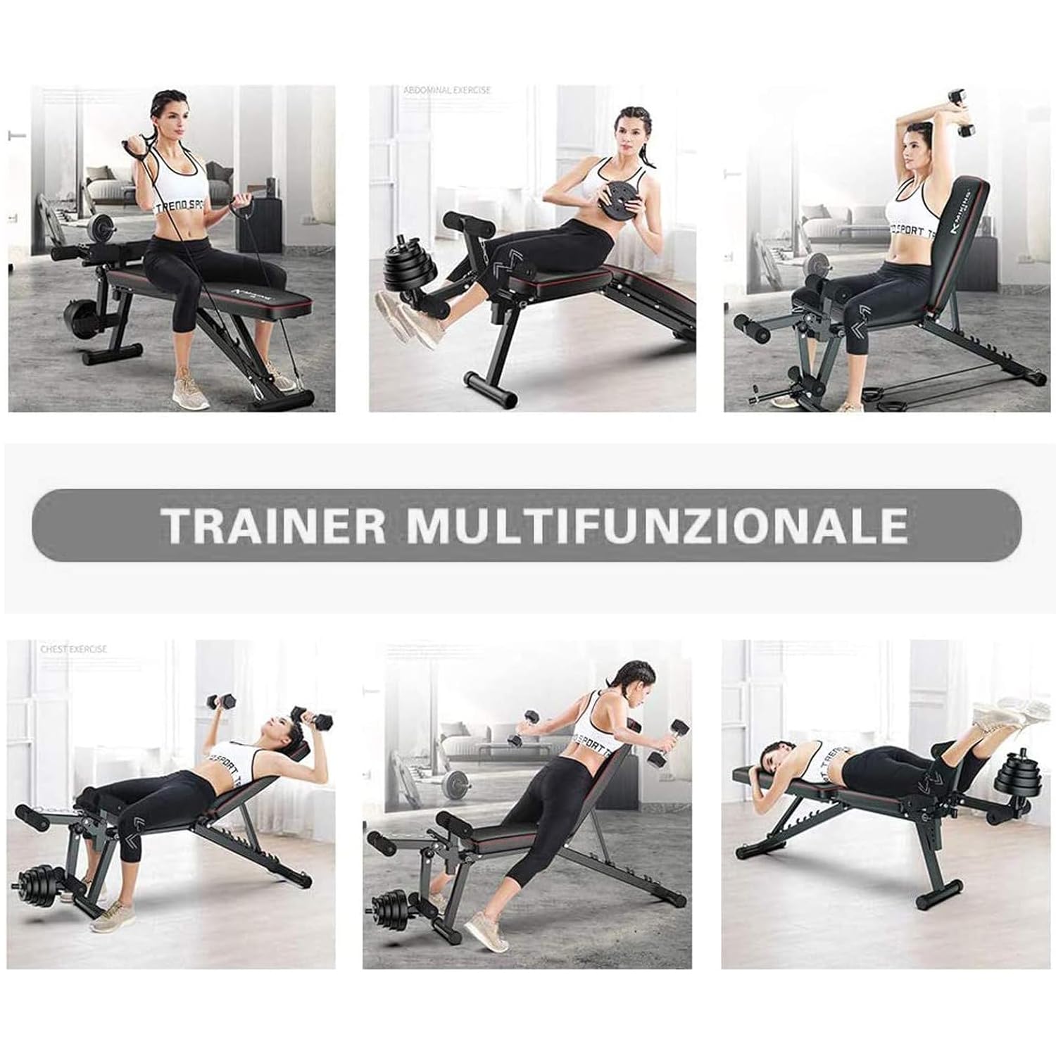 Panca Palestra Regolabile con Leg Extension E Leg Curl Panca Pesi | Panca per Pesi Regolabile Multifunzione per Tutto Il Corpo e Allenamento Casa Fitness Panca, Carico Massimo 200 kg