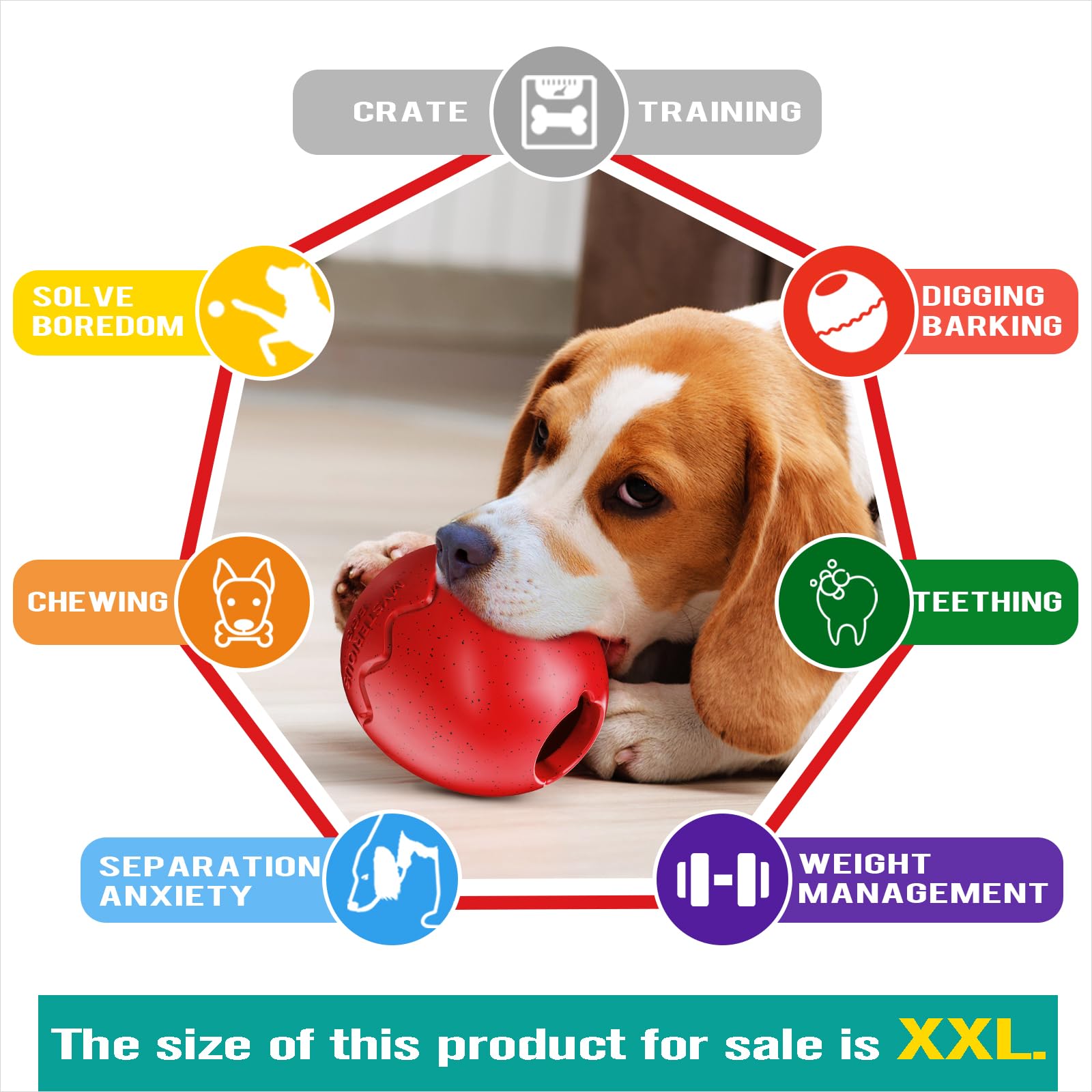 TLKNG Juguete clásico para perros para masticadores extra XXL agresivos, indestructible, resistente, duradero, tazas de comida húmeda, dispensador lento, juguetes interactivos para cachorros grandes,