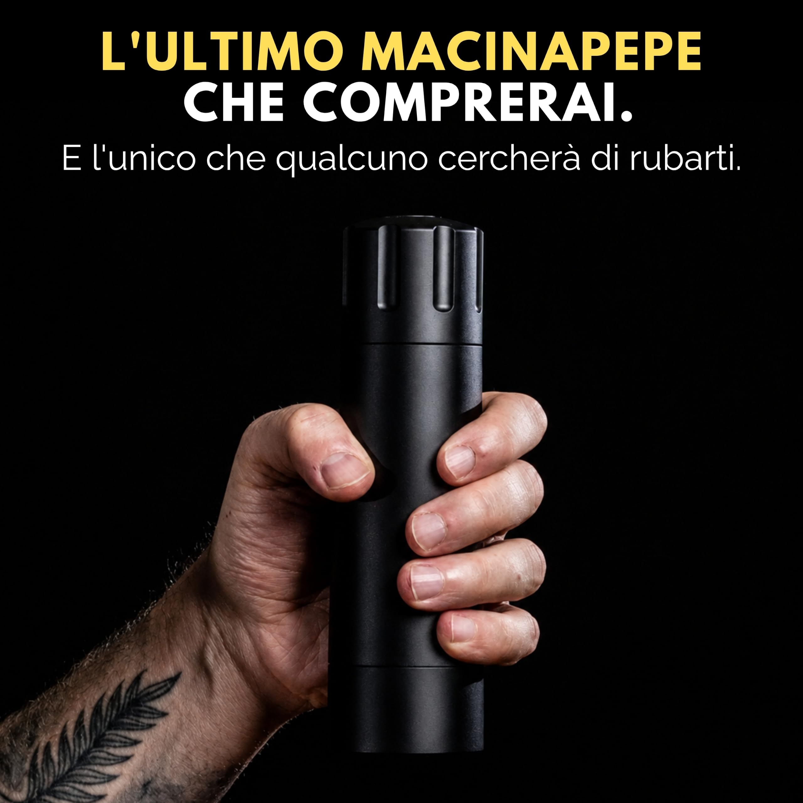 MANNKITCHEN Pepper Cannon - Macinapepe Pepper Cannon, di grado professionale, resistente e ad alto rendimento, macina 10 pezzi di pepe, per bistecche, barbecue e altro
