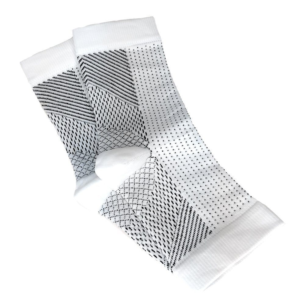 Plantar Fasciitis Arch Compression Support Socks - Foot Sleeve Night Socks (White)