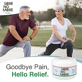 Sore No More Cool Relieving Gel for Aches & Pains in Muscles & Joints associated with Strains, Bruises & Sprains | Absorbs Quickly with a Refreshing Lemon Aroma | 8 oz Jar