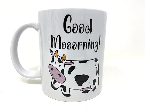 Taza de café con diseño de vaca, taza de café divertida, de cerámica, para amantes de las vacas, 11 onzas