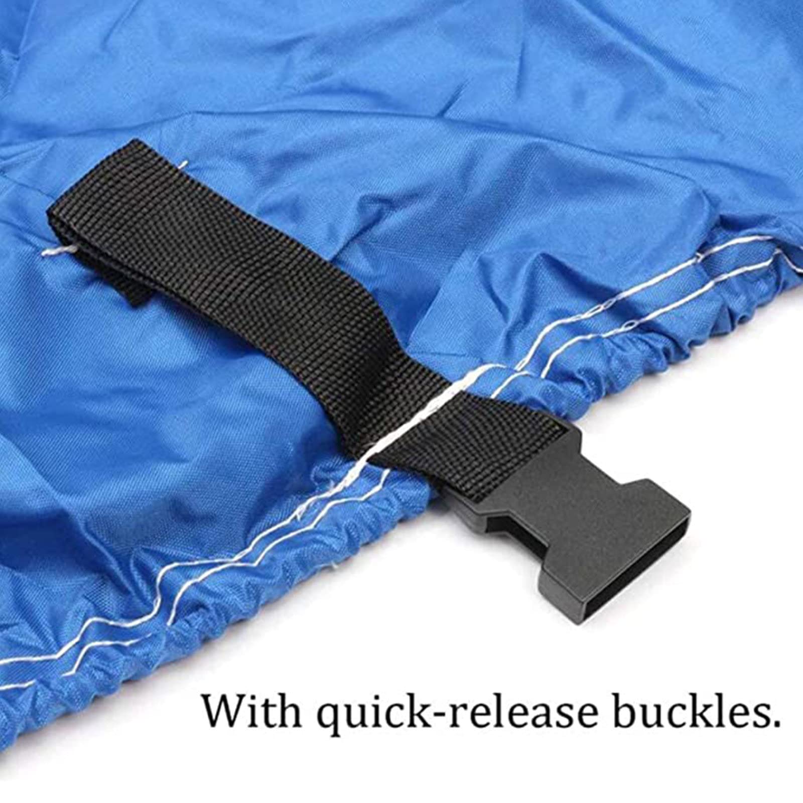 Niebieska osłona łodzi rybackiej 300D klasy morskiej poliester przyczepiana osłona łodzi basowej do przyczepy Runabout Regulowany pasek napinający dla bezpiecznego dopasowania