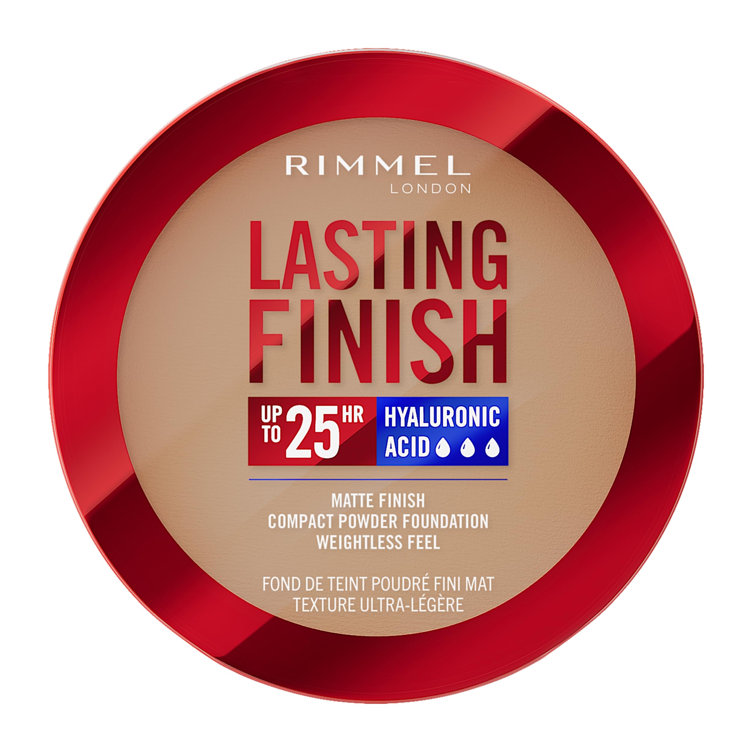 Rimmel Lasting Finish 25 HR Compact Foundation 008 Soft Beige, Matte Buildable Coverage, Powder-to-Cream