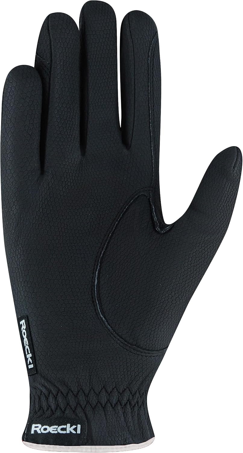 Roeckl - ladies contrast riding gloves LONA black-white 6.5 - Image 2