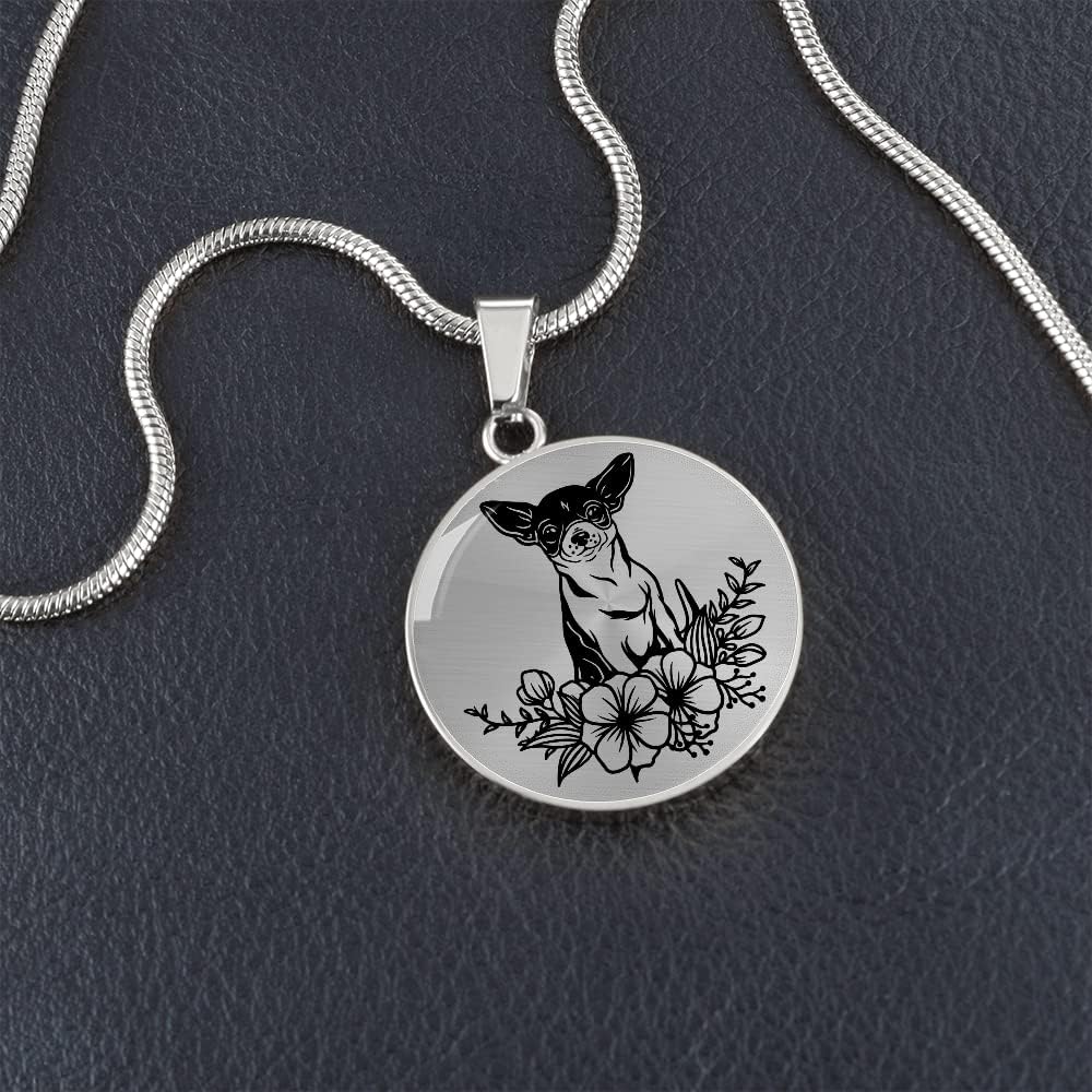 Miniatura 2 de Collares chihuahua para perros y cachorros amantes de las mascotas para mujeres y niñas lindo cachorro de chihuahua con flores florales de primavera