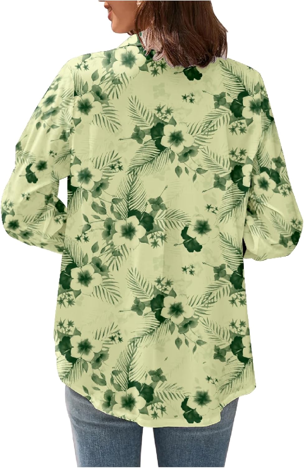 Beach Vacation Blouses for Women Printed Vintage Botton Down V Neck Comfort Casual Trendy Oversized Boho Tops - Image 2