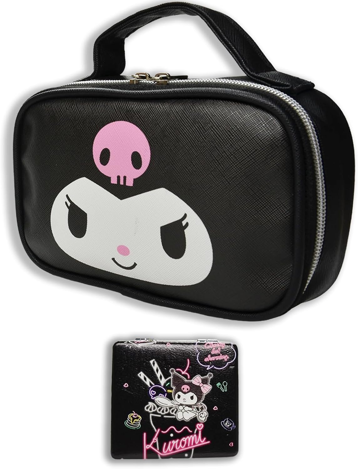 Travel Cosmetic Bag, Large Capacity Cartoon Cosmetic Pouch Makeup Bag with Zipper, PU Travel Toiletry Bag Makeup Accessories Organizer, Storage Bags Makeup Pouch for Women Girls