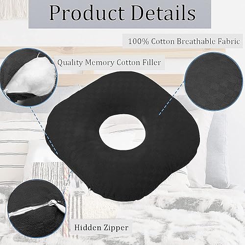 Vista 4 de Almohada perforadora de oreja para dormir de lado, almohada con orificio para la oreja para CNH y dolor de oído, inflamación de oído, úlceras por