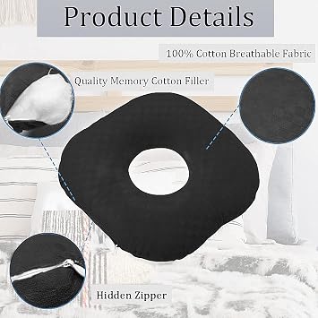 Ear Piercing Pillow with Hole for Cartilage Piercings, CNH Support | Adjustable cotton pillow designed for side sleepers, fresh piercings, sensitive ears and pressure reduction while sleeping