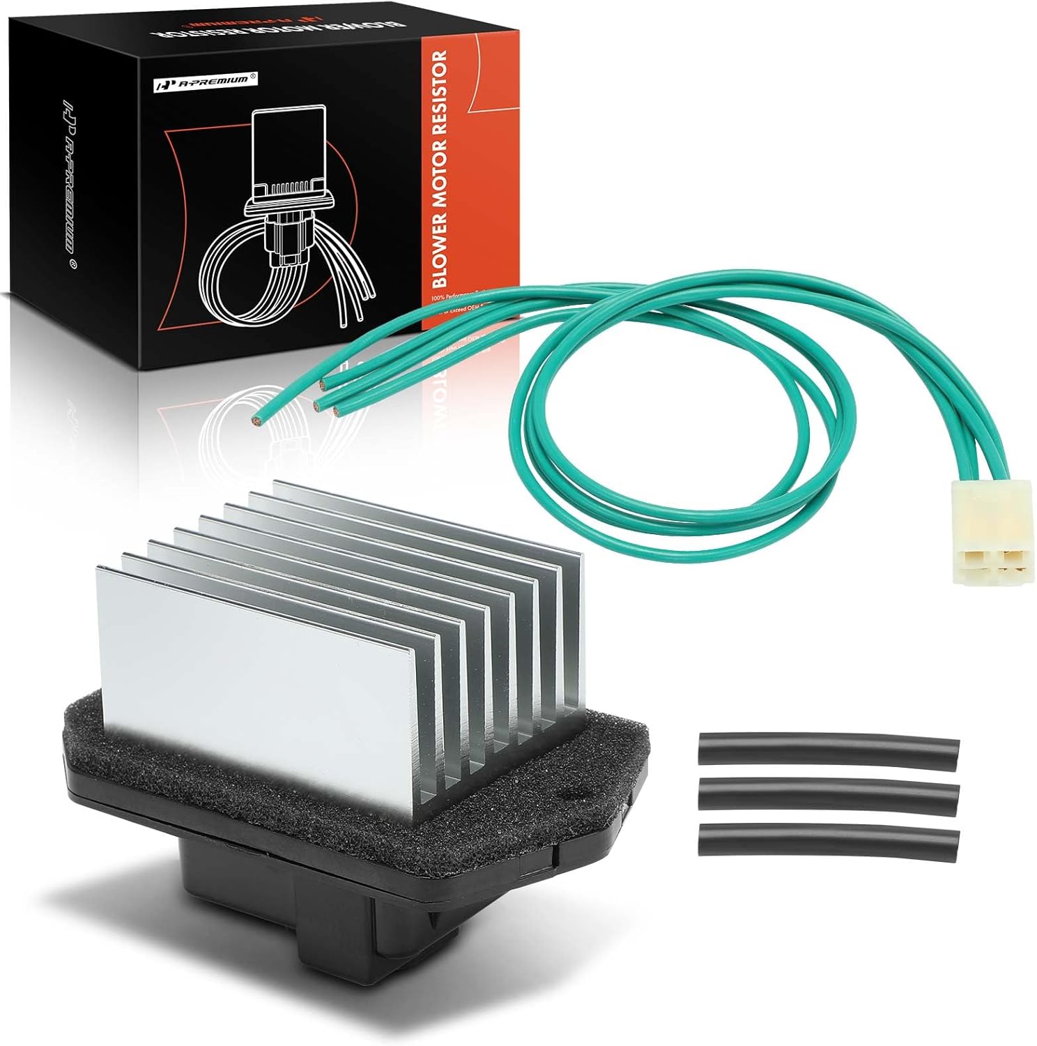 A-Premium Front HVAC Blower Motor Resistor Compatible with Honda Civic, CR-V, Accord, Element, Crosstour & Acura TSX, RDX, with Wire Harness Kit