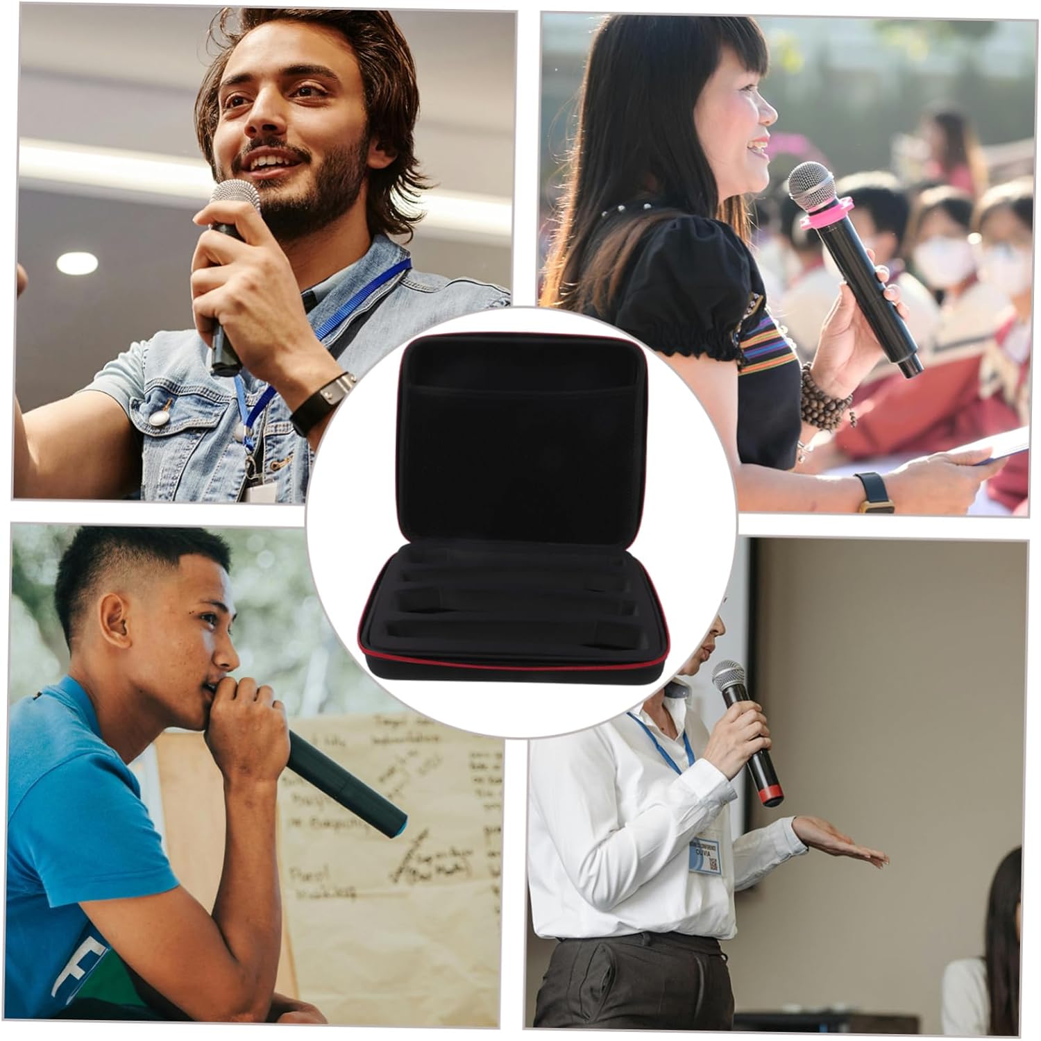 Microphone Bag for Travel Handheld Mic Case Xlr Microphone Holder Eva Storage Case