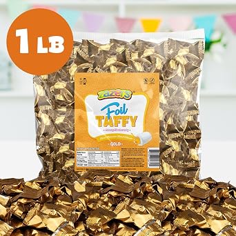 Gold Candy, Passion Fruit Sour Taffy - Party Favors, Individually Wrapped