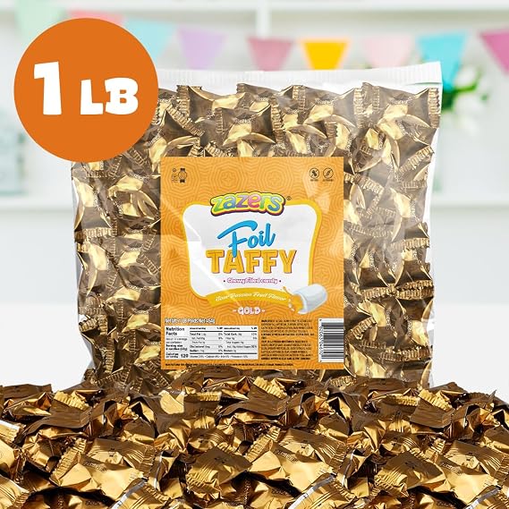Gold Candy, Passion Fruit Sour Taffy - Party Favors, Individually Wrapped