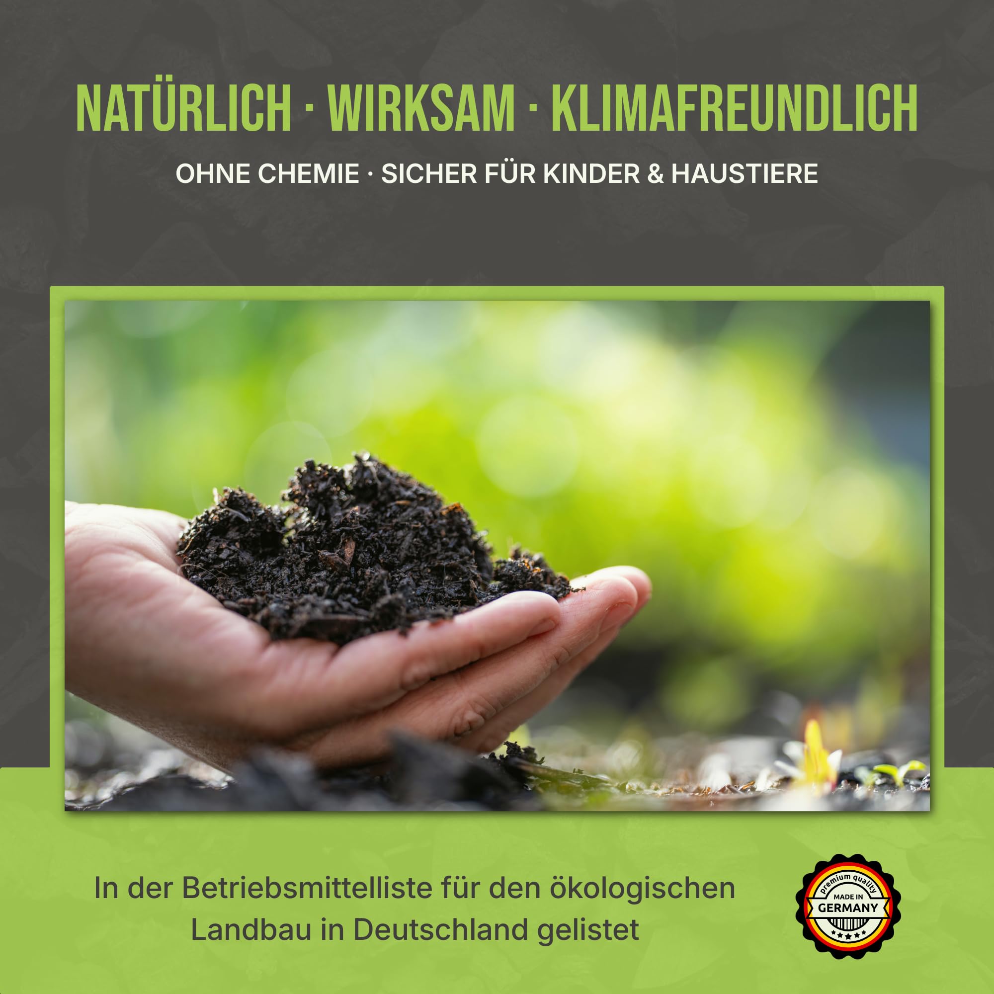 C44-20L Premium Pflanzenkohle - EBC-zertifiziertes Biochar für Garten, Rasen & Hochbeet - Basis für Terra Preta - Hochporöser Bodenverbesserer & Nährstoffspeicher