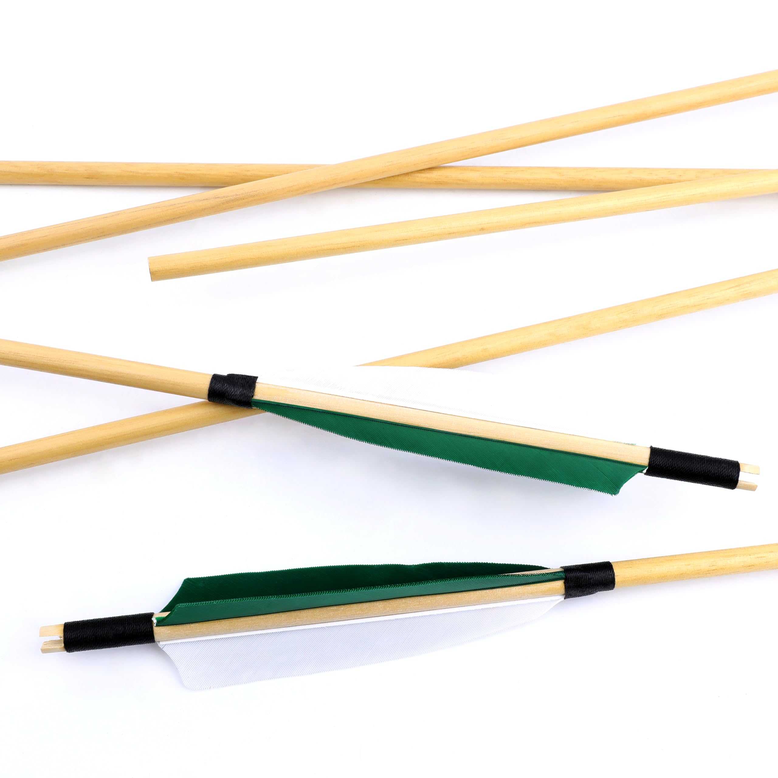 32“ Arco Tradizionale in Legno/bambù frecce da Caccia con 5” Piuma di Tacchino frecce di tiro per Arco ricurvo Longbow Arco Tradizionale 6/12pcs