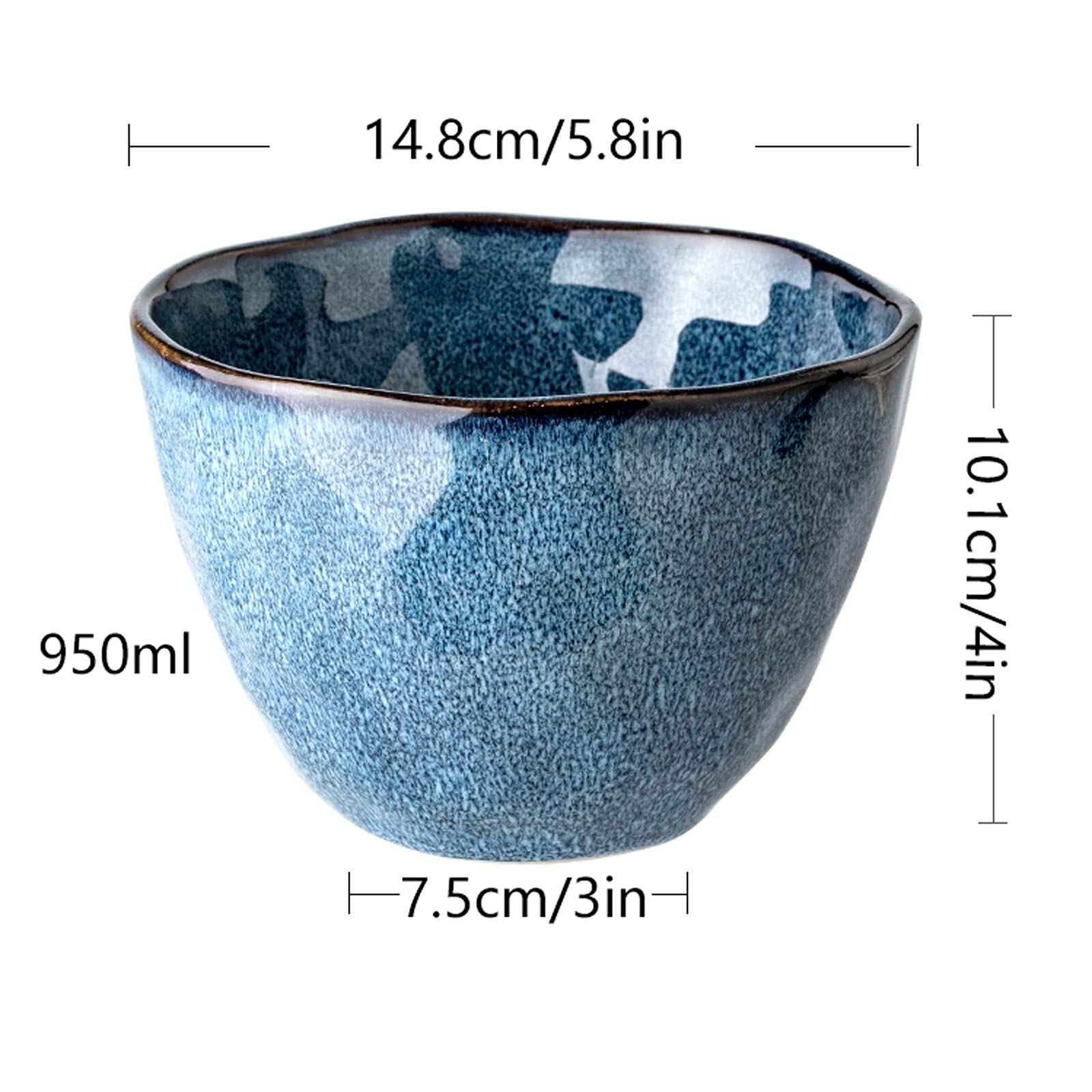 Insalatiere Insalata di ceramica ciotola 2 pezzi set ciotola ondulata impilabile da 32 once con squisita ciotola di noodle in porcellana set ceramica resistente al calore (2 colori) Insalatiera ( Colo