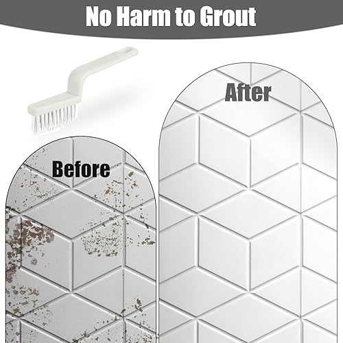 Miniatura 5 de 4 cepillos limpiadores de lechada, cepillo de limpieza de cerdas rígidas en forma de V, herramienta de limpieza para suelos de azulejos, pistas,