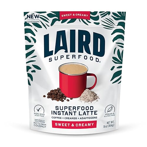 Laird Superfood Instafuel Instant Café 100% Aribica con original, sin lácteos, crema de superalimentos, sin gluten, sin OMG, vegano, bolsa de 16