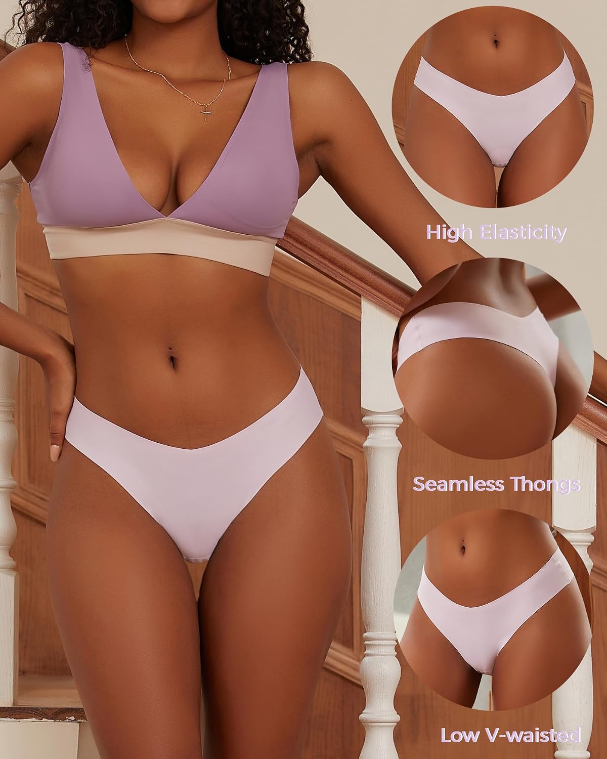 Take Talk Underwear Womens 9 Pack Seamless Thongs No Show Workout Panties image 4