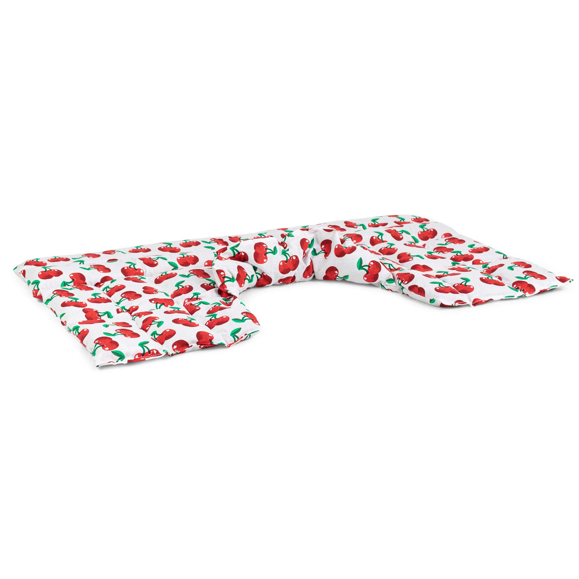 Cojín cervical térmico: cojín de huesos de cereza para hombros y cuello con cuello. Cojín térmico (color: cerezo blanco, huesos de cereza)