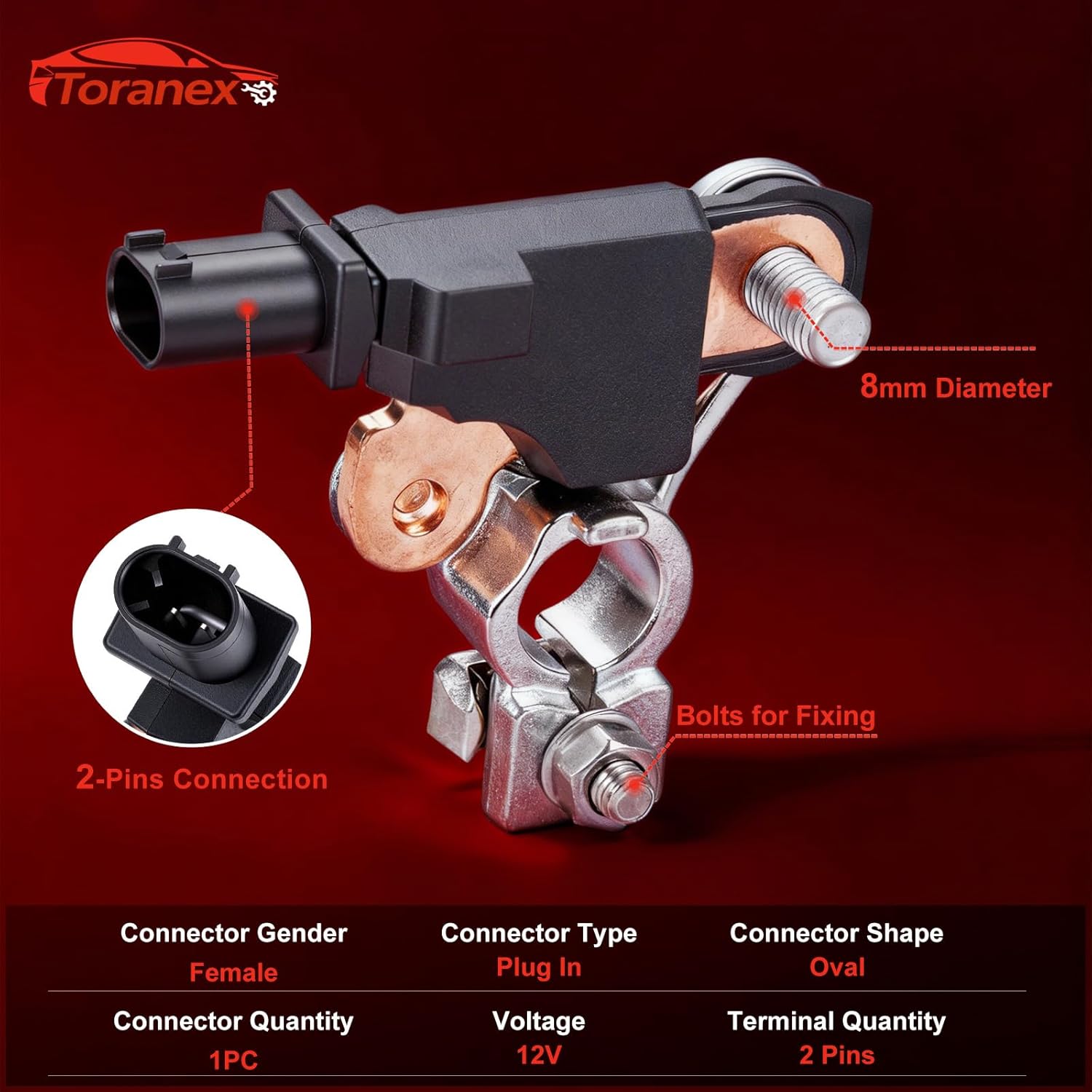 38920-TR0-A02 Battery Current Sensor Fit for 2012-2015 Honda Civic || 2012-2016 Honda CR-V, for 2013-2021 Acura ILX || 2013-2018 Acura RDX Battery Voltage Temperature Sensor 38920-TR0-A01