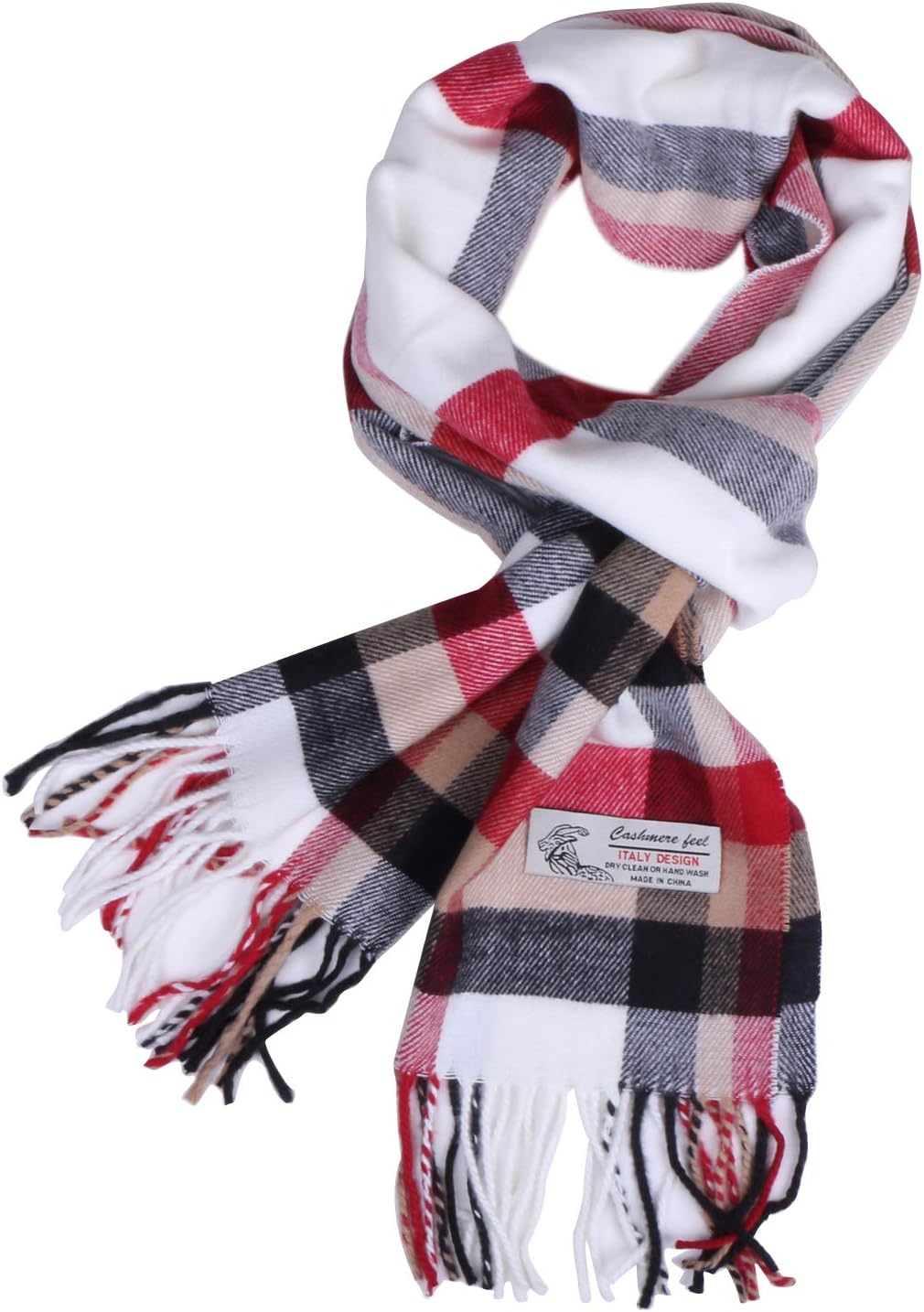 TZ Promise Herringbone Houndstooth Checked Pattern Cashmere Feel Classic Soft Luxurious Winter Scarf For Men Women