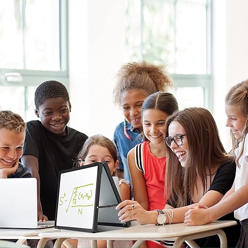 Miniatura 6 de TSJ OFFICE - Pizarra blanca pequeña de borrado en seco de 12 x 16 pulgadas, mini caballete de escritorio de doble cara, pizarra magnética portátil