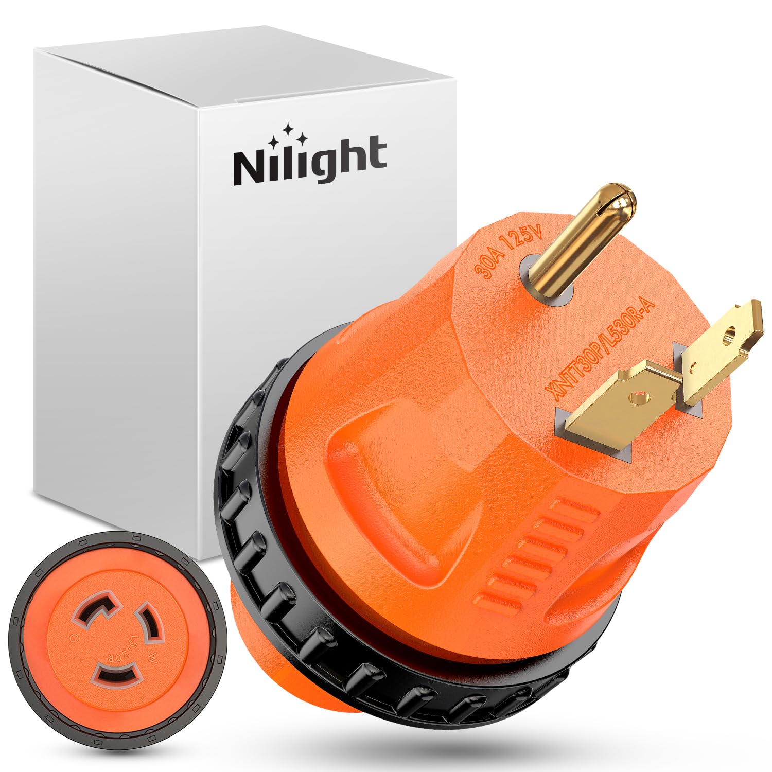 Nilight 30 Amp to 30A RV Power Adapter Twist Locking Connector
