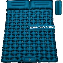 Sleeping Pad Camping Mat Double 9.5CM Thickness, 204x130CM Outdoor Compact | Self Inflating Camp Mattress Ultralight Air Bed Built-in Foot Pump Waterproof Sleeping Mat for Backpacking, Beach, Tent