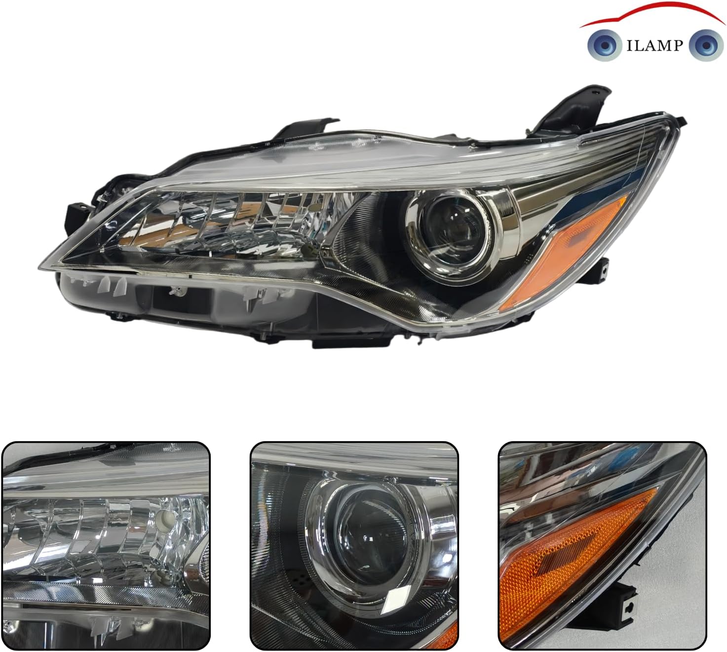 Halogen Black Headlights Headlamp For 2015 2016 2017 Toyota Camry LE SE XLE XSE Left + Right PAIR AM-CM15A06