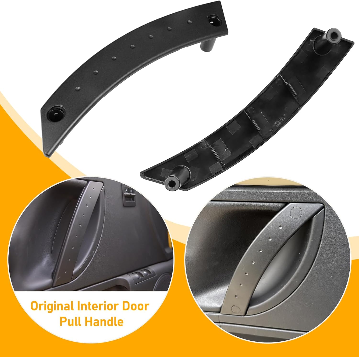 Interior Door Pull Handle Cover Compatible with VW Beetle Bug 1998-2010,Door Handle Panel Set Trim with Screws for Front Left Driver & Right Passenger Side,1C0867171A/1C0867172A,Black,2PCS