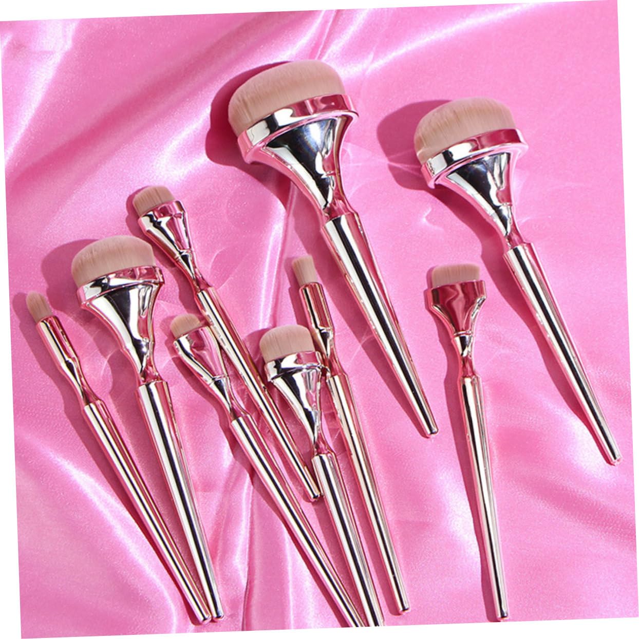 Set di Pennelli Trucco 9 Pezzi Manico Dorato Elettroplaccato | Set Beauty Professionale, Fibre Artificiali e Abs, Adatto per Regalo San Valentino, Festa della Mamma e Natale