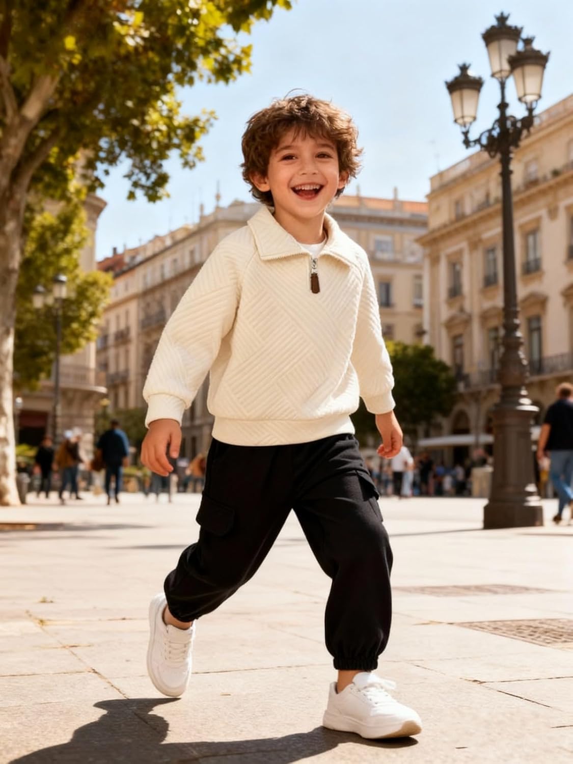 ESHOO Toddler Baby Boy Fall Winter Clothes 2 Piece Outfits Sweatsuit Boys Long Sleeve Zipper Sweatshirt and Pants Set 18M-6T - Image 3