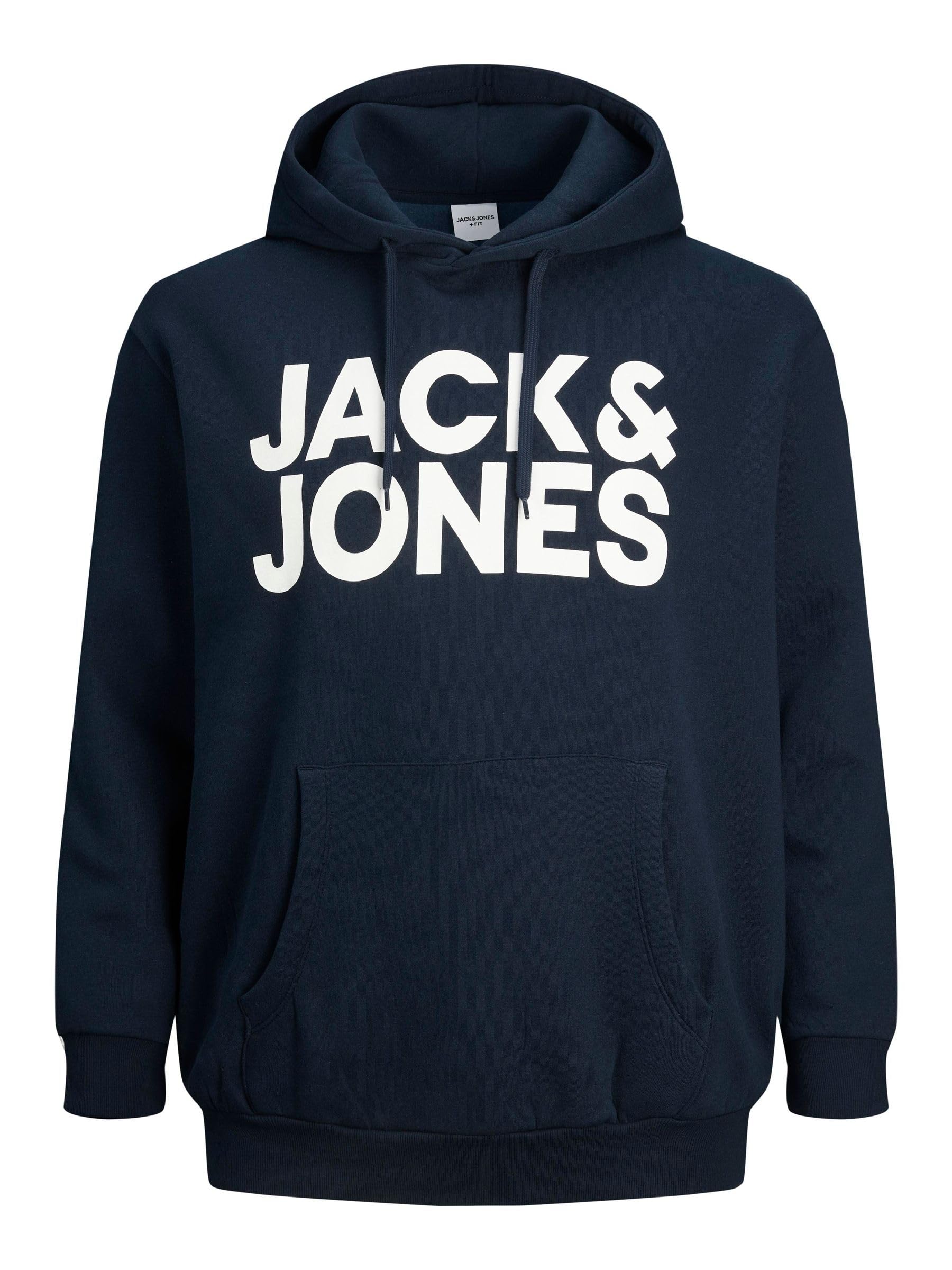 JACK&JONES PLUS Men's JJECORP Logo Sweat Hood NOOS PS Hooded Sweatshirt, Navy Blazer, 4XL