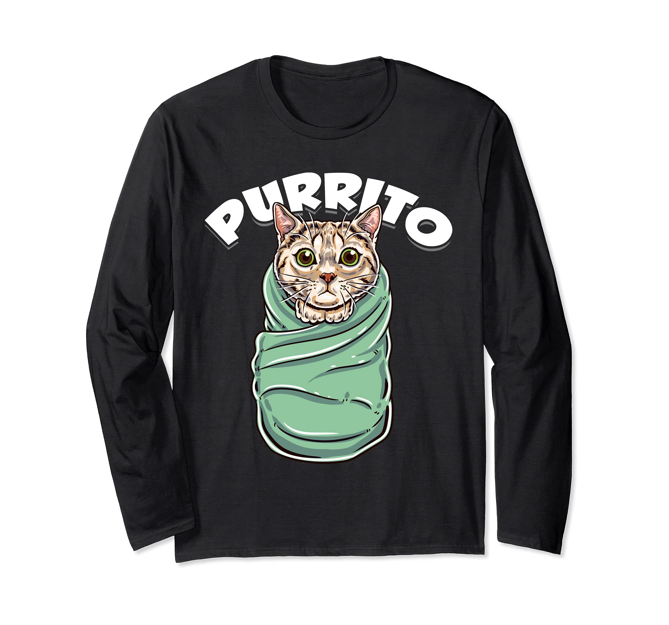 Purrito Funny Cat Kitten Burrito Pun For Cat Lovers Long