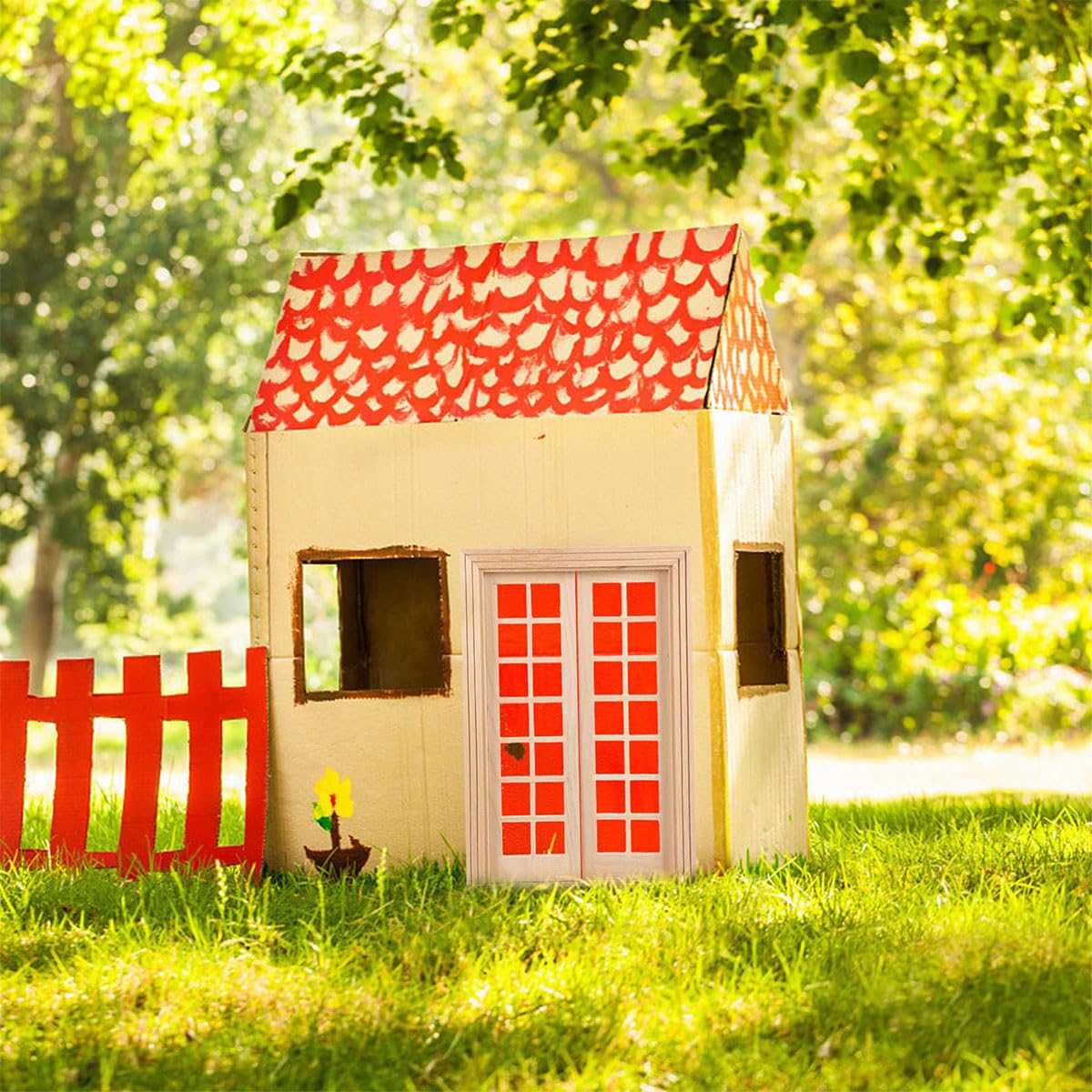 Namvo Mini Porta Mobili In Miniatura 1:12 Porta In Legno Miniatura Porta Esterna E Finestra 28 Pannello Mini Modello Porta In Legno Incompiuto Per FAI DA TE Dollhouse Accessori