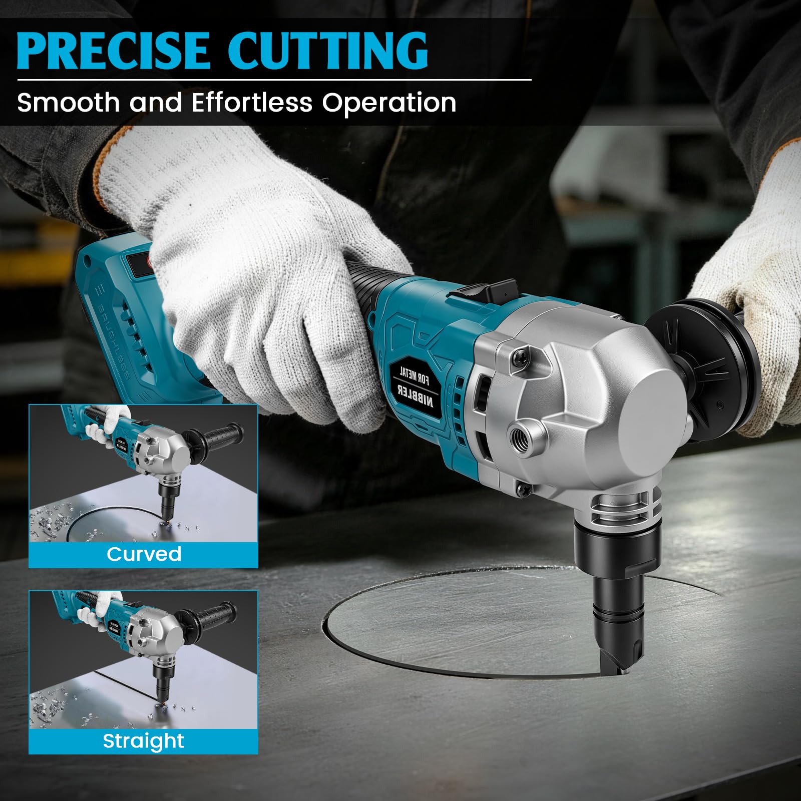 Grignoteuse en métal compatible avec batterie Makita 18 V