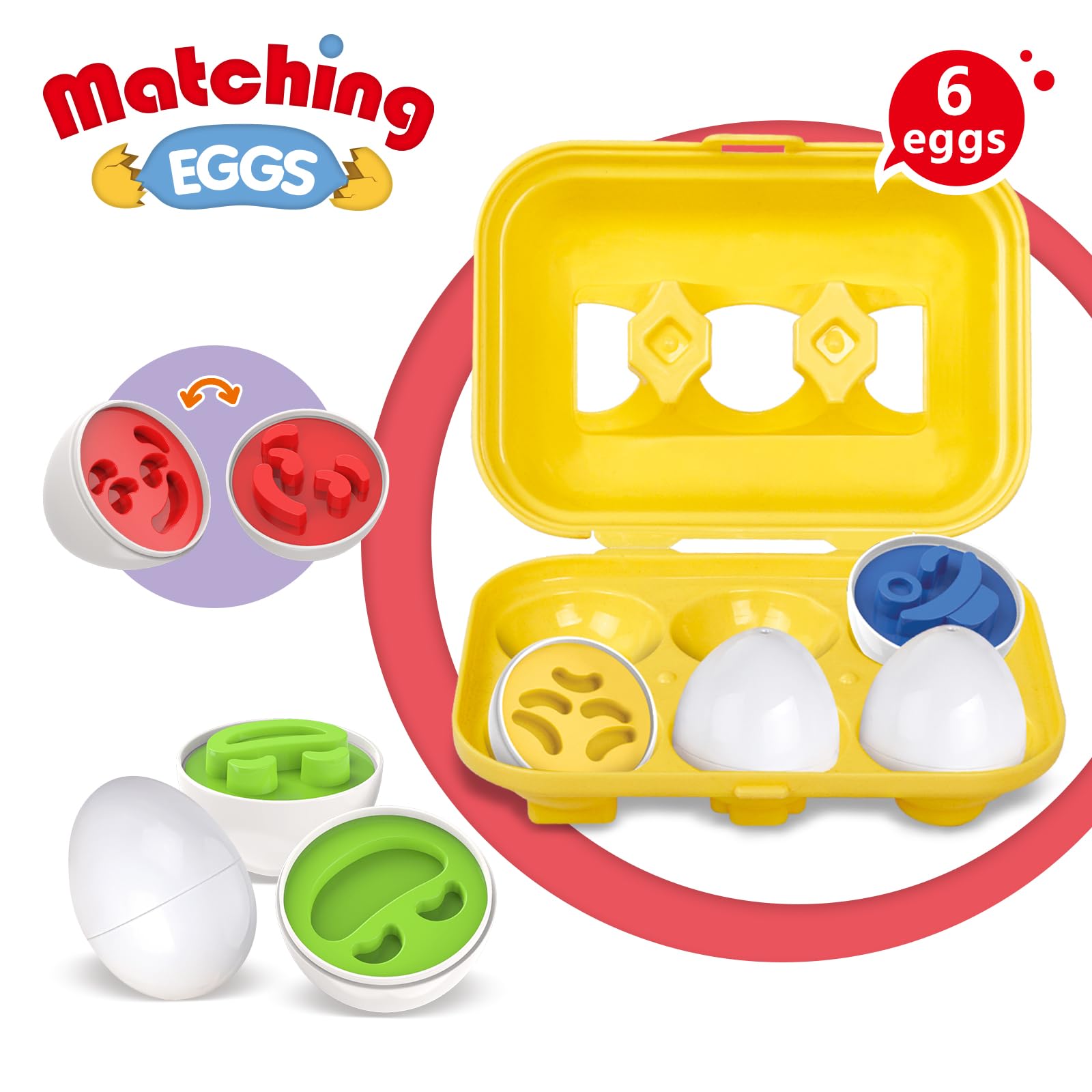Zcpotizi Toddlers Egg Matching Eggs Learning Sensory Color Shape