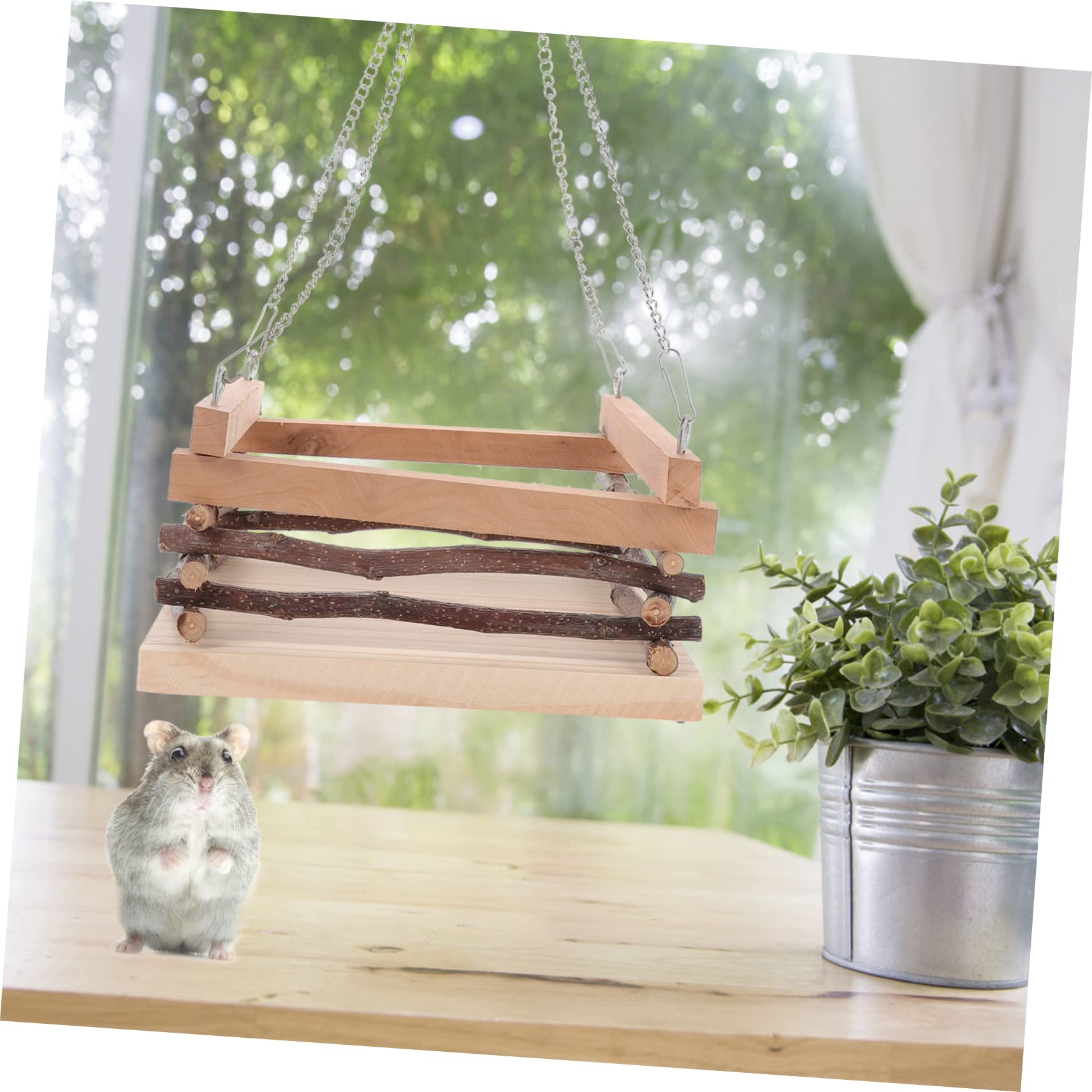 Holz Haustier Hängematte für Hamster und Rennmäuse mit Vier Ketten